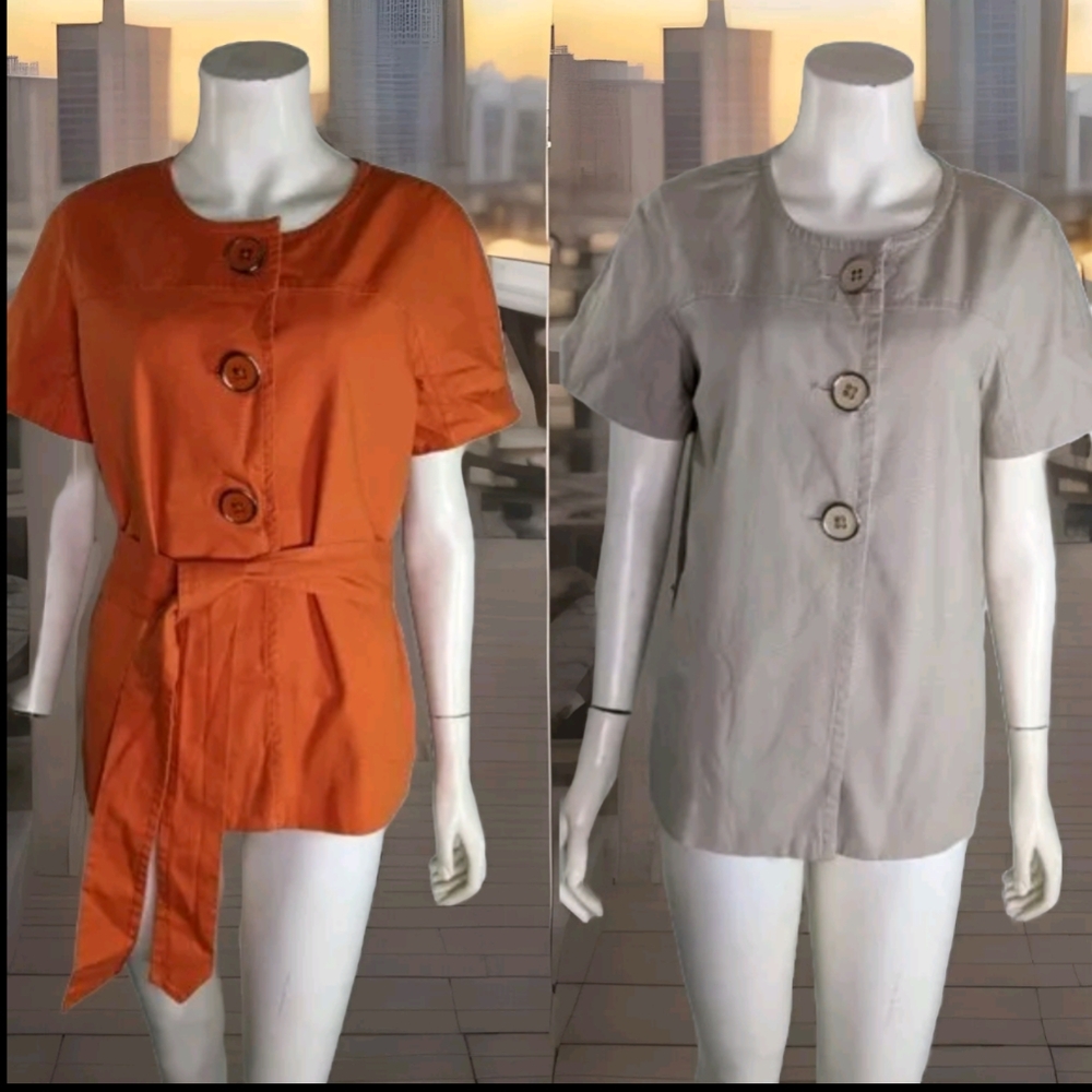 Two Jackets Shortsleeve Orange & Tan L Apostrophe